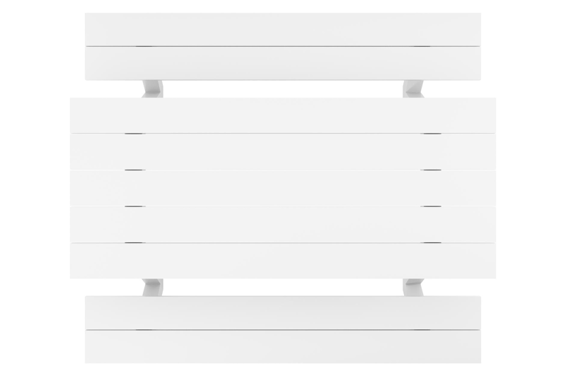 Norma picknicktafel in wit aluminium - L 240 x B 213 x H 74 cm
