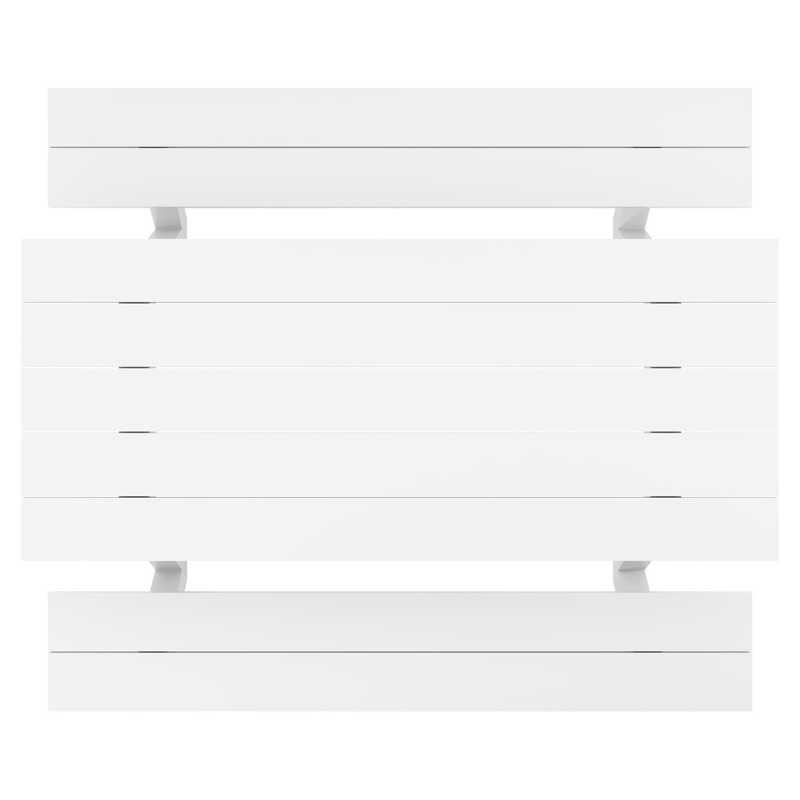 Norma picknicktafel in wit aluminium - L 240 x B 213 x H 74 cm