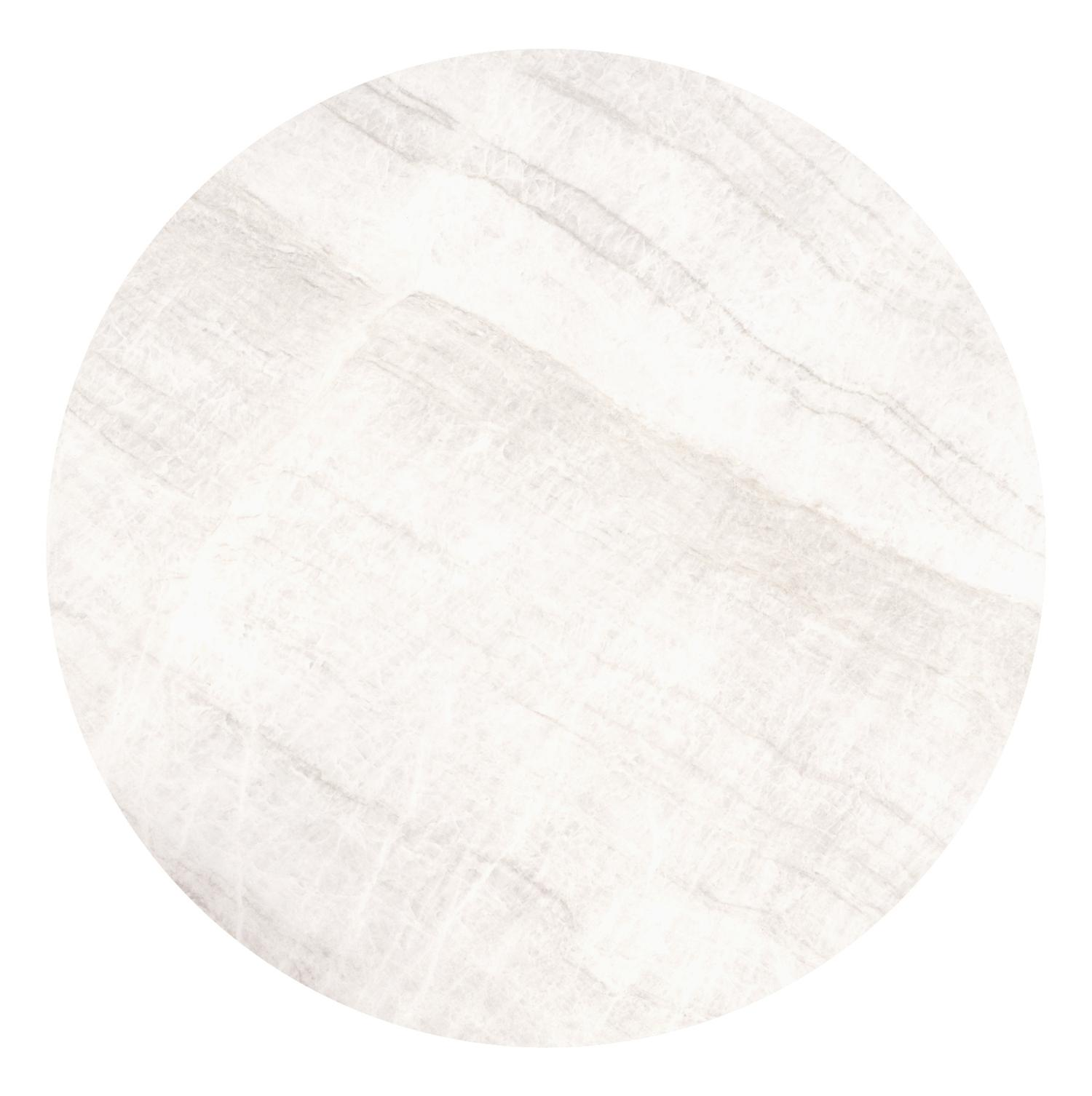 Amico low dining tuintafel rond in wit aluminium en volkeramiek Taj Mahal - Dia. 148 x H 61 cm