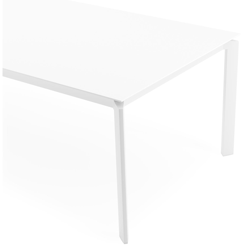 Cirello tuintafel in wit aluminium en volkeramiek arctic white - L 280 x B 110 x H 75 cm