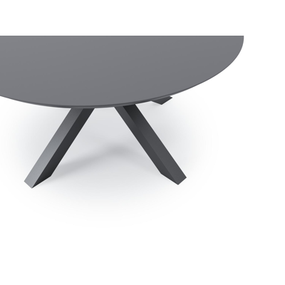 Table de jardin Nano (Trivento) en aluminium noir et céramique pleine nero black - Dia. 148 x H 76 cm