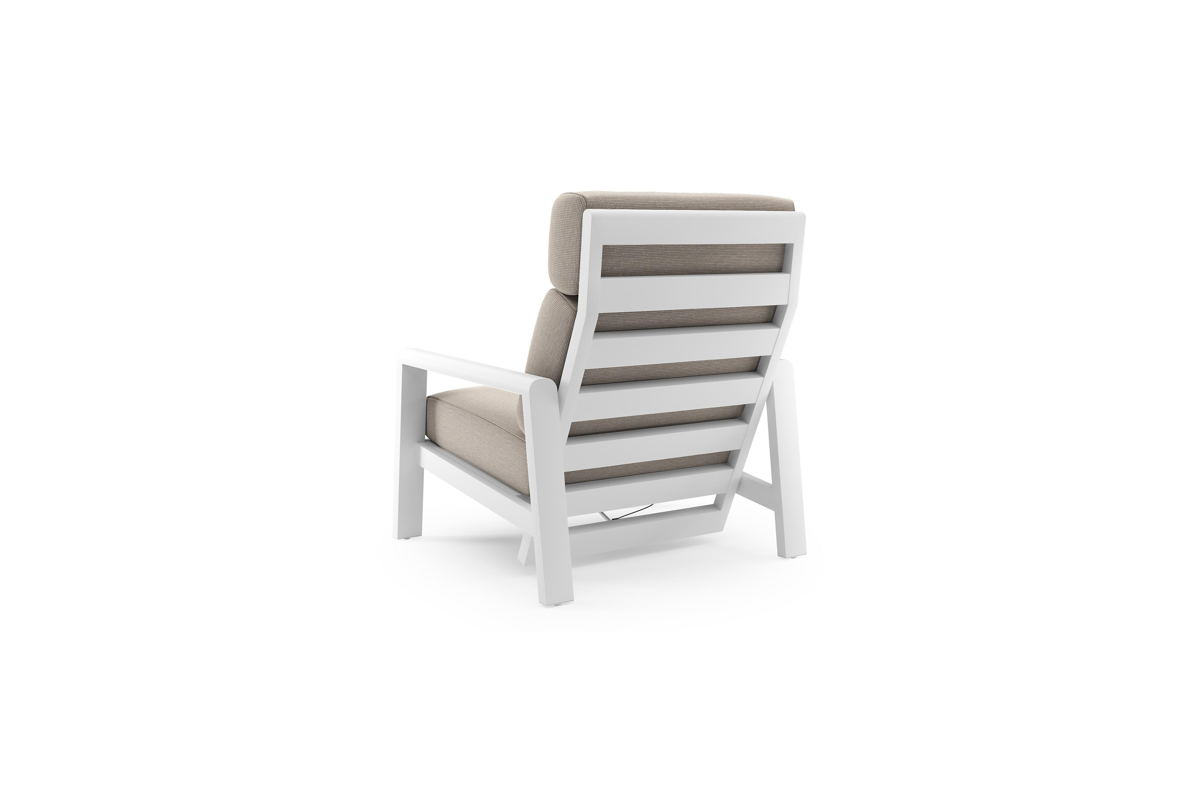 Cosenzo loungestoel in wit aluminium met slow farafra all weather sunbrella® luxe kussen