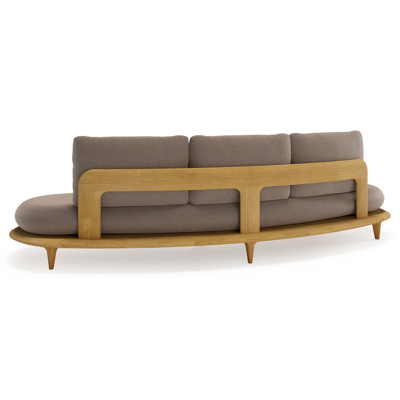 Bomero loungebank in teak met savane earth all weather sunbrella® luxe kussen