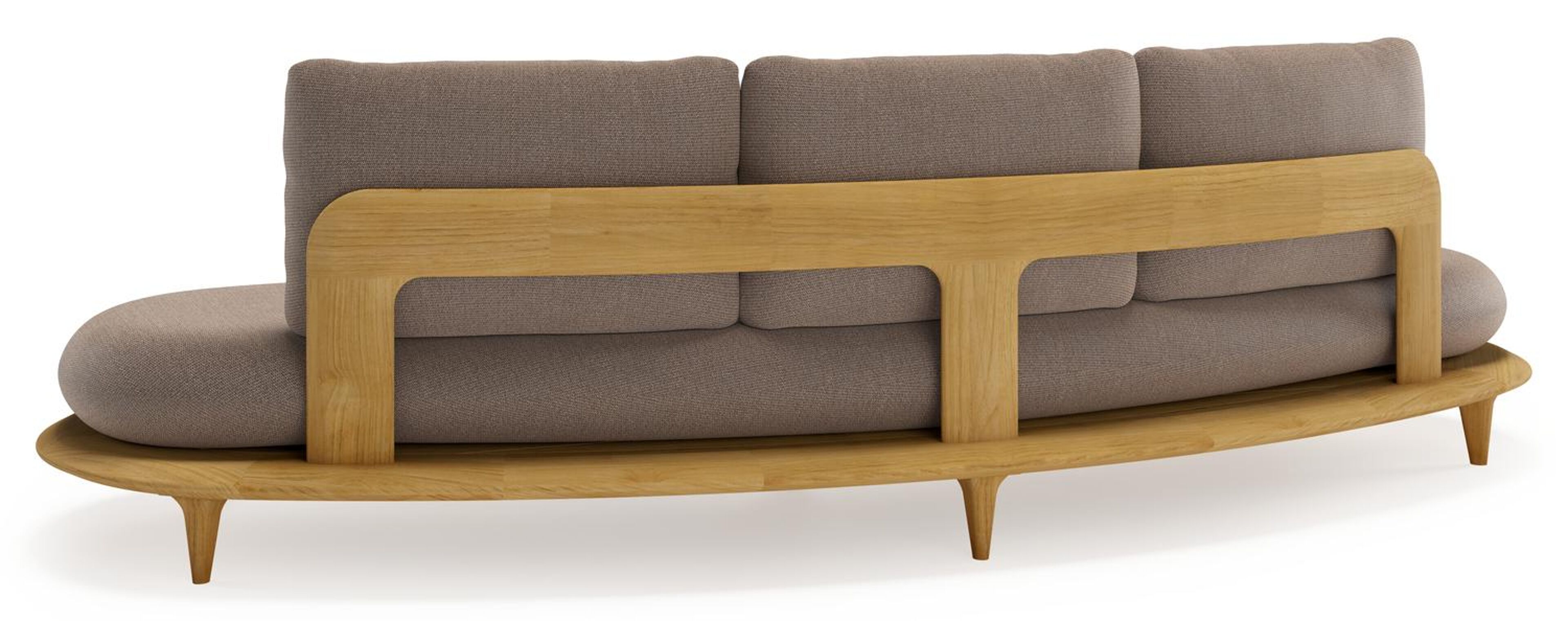 Bomero loungebank in teak met savane earth all weather sunbrella® luxe kussen