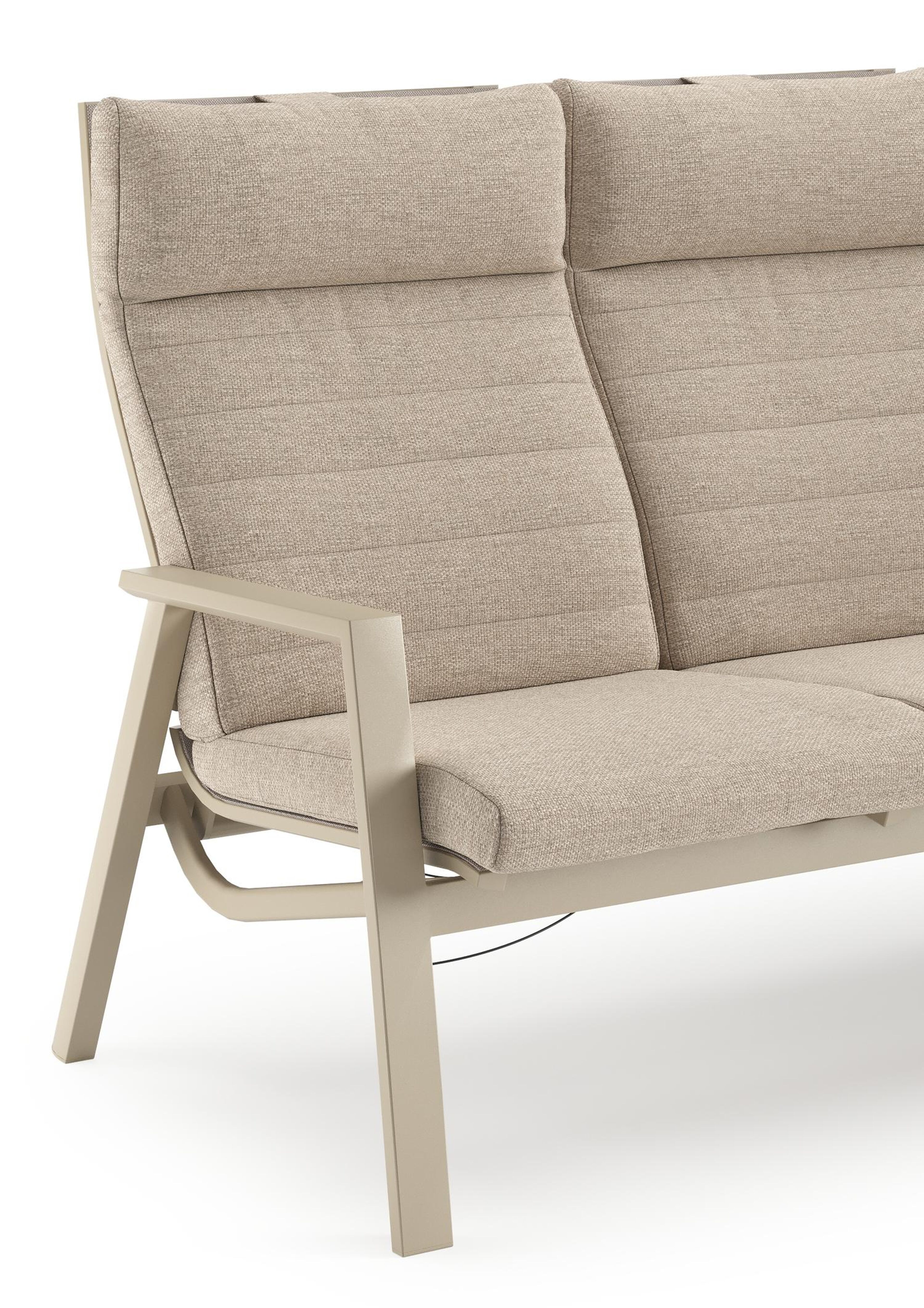 Prato loungebank in beige aluminium met rustic weather+ softtouch kussens