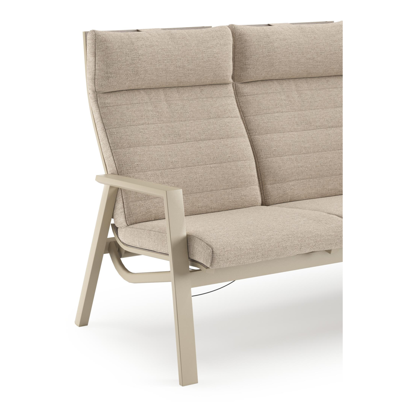 Prato loungebank in beige aluminium met rustic weather+ softtouch kussens
