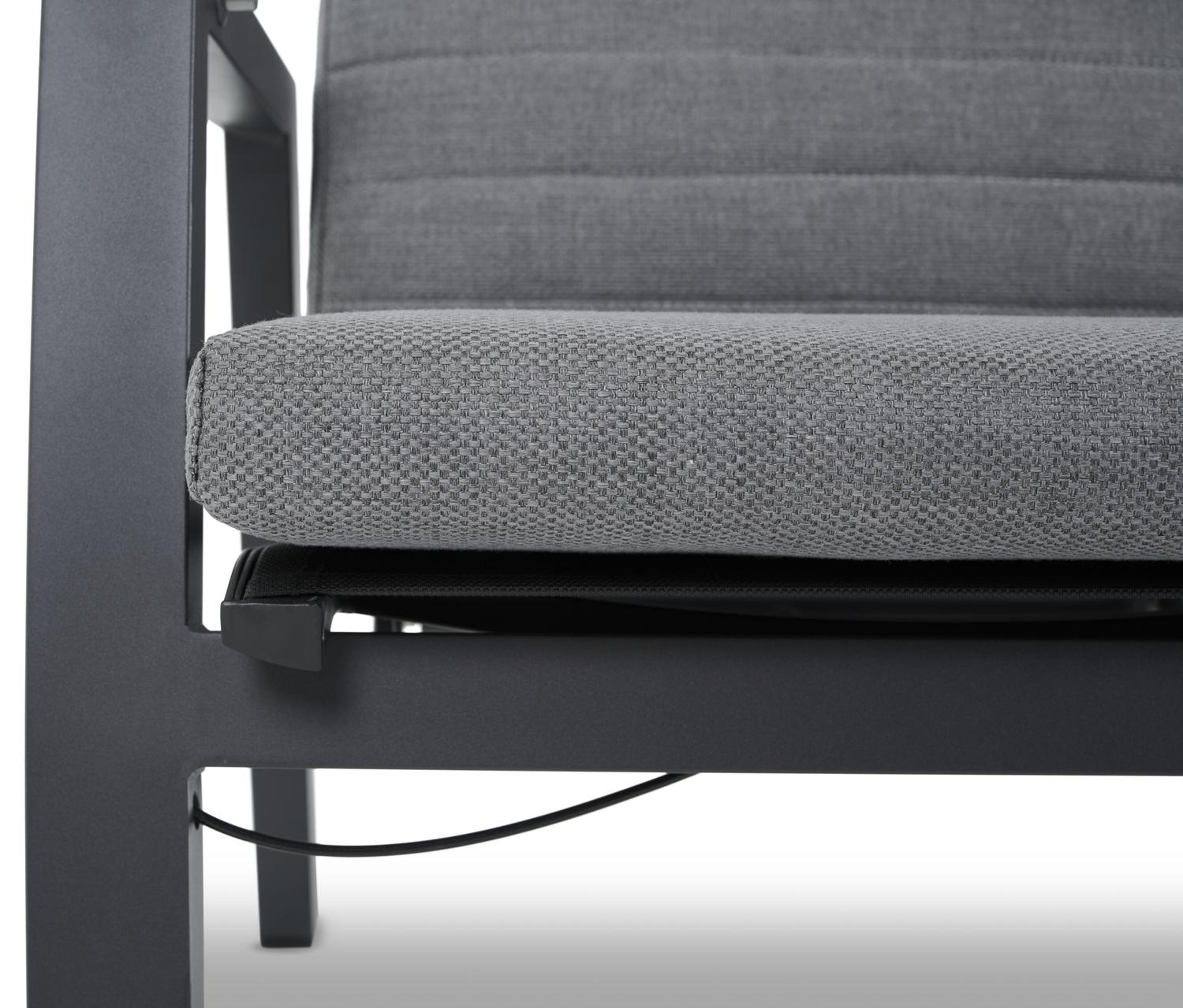 Prato loungeset in zwart aluminium met grijs weather+ softtouch kussens