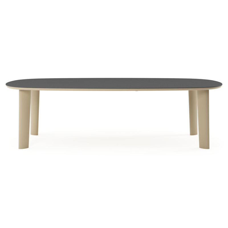 Amico tuintafel bombo xl in beige aluminium en volkeramiek Nero Black - L 270 x B 148 x H 73.5 cm