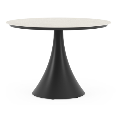 Fano tuintafel in zwart aluminium en volkeramiek shilin - Dia. 110 x H 75 cm