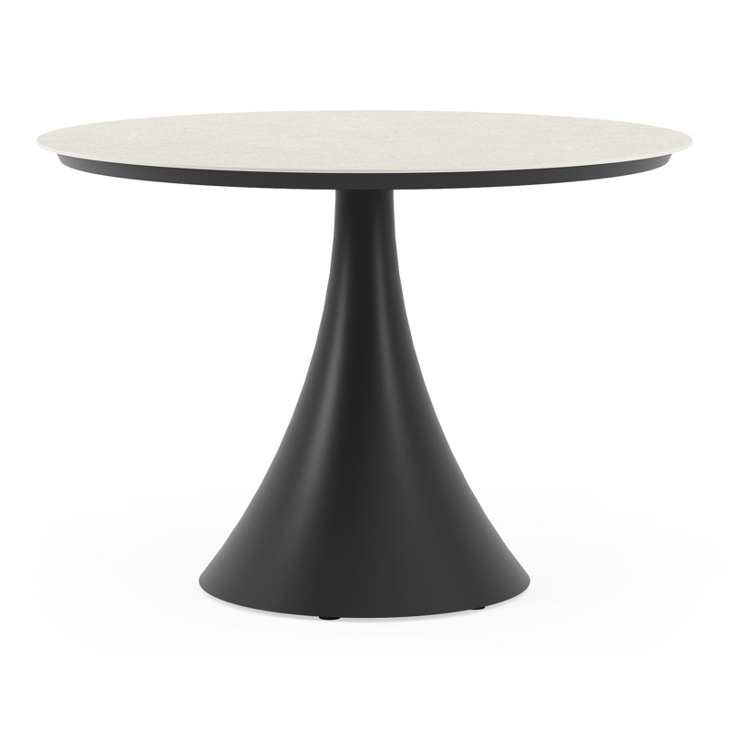 Fano tuintafel in zwart aluminium en volkeramiek shilin - Dia. 110 x H 75 cm