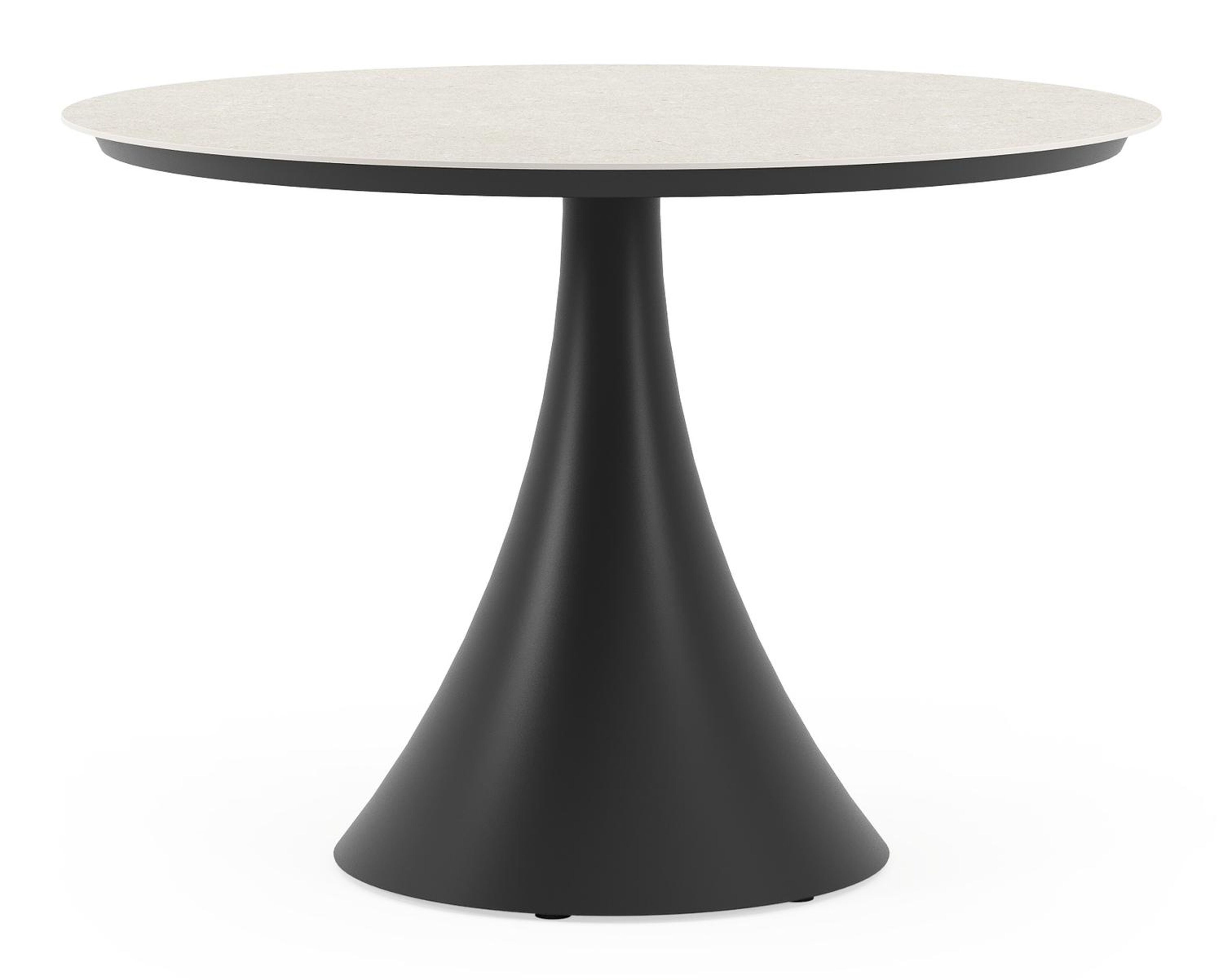 Table de jardin Fano en aluminium noir et céramique pleine shilin - Dia. 110 x H 75 cm