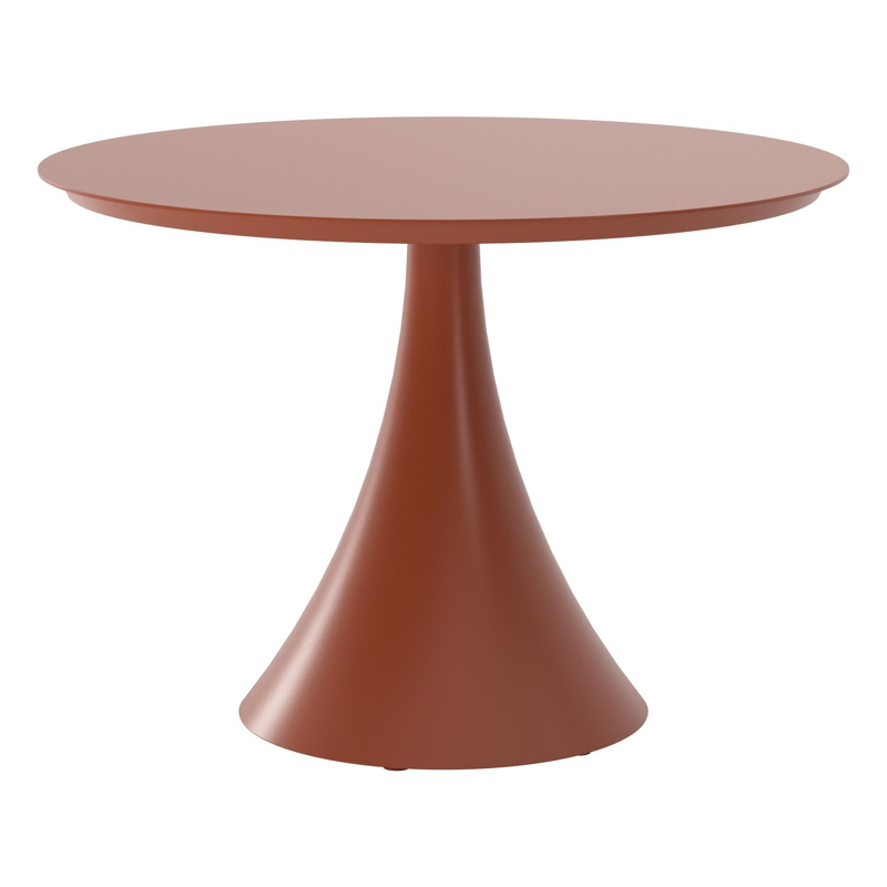 Table de jardin Fano en aluminium brun rouille - Dia. 110 x H 75 cm