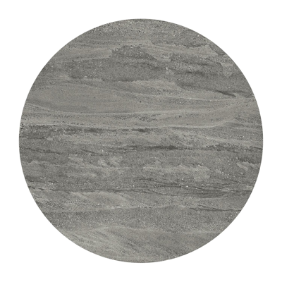 Fano tuintafel rond in beige aluminium en volkeramiek Aspen Grey - Dia. 110 x H 75 cm