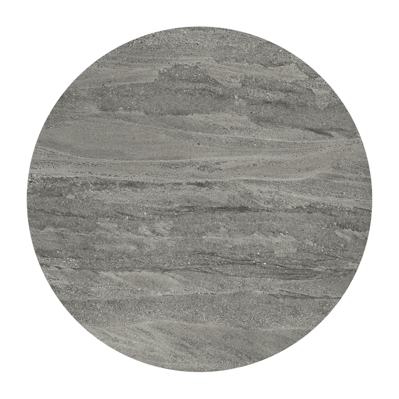 Fano tuintafel rond in beige aluminium en volkeramiek Aspen Grey - Dia. 110 x H 75 cm