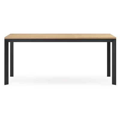 Malito tuinset in zwart aluminium en teak - L 180 x B 80 x H 75 cm