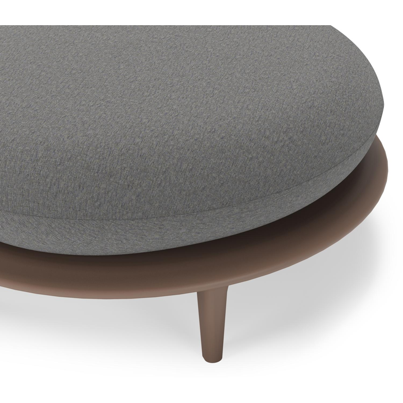 Bomero poef in taupe aluminium met heritage slate all weather sunbrella® luxe kussen