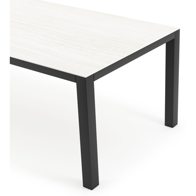Como tuintafel rechthoekig in zwart aluminium en volkeramiek calista - L 240 x B 100 x H 75 cm