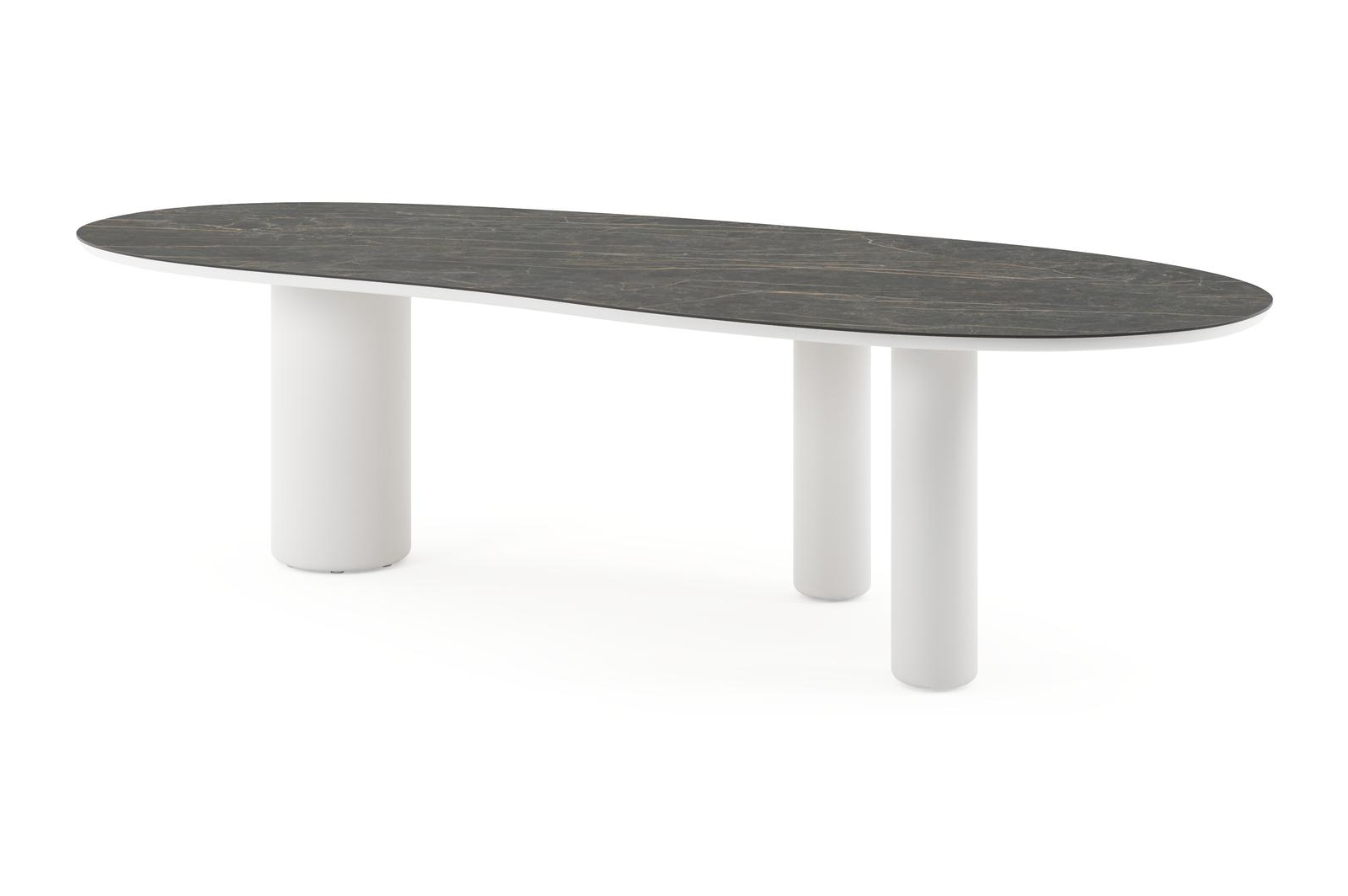 Amico tuintafel organisch in wit aluminium en volkeramiek Black Obsession - L 280 x B 120 x H 73.5 cm