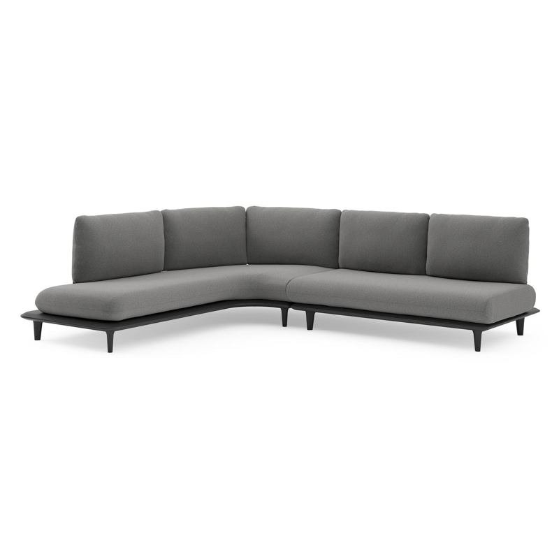 Bomero loungehoek in zwart aluminium met heritage slate all weather sunbrella® luxe kussen