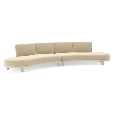 Donato loungebank in beige aluminium met all weather cosytica Althea Camel kussen