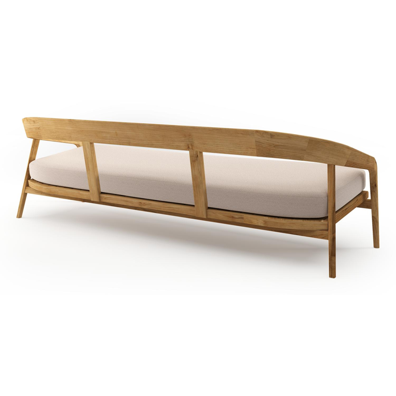 Lacrima loungebank in teak met wander pilat all weather Sunbrella® luxe kussen