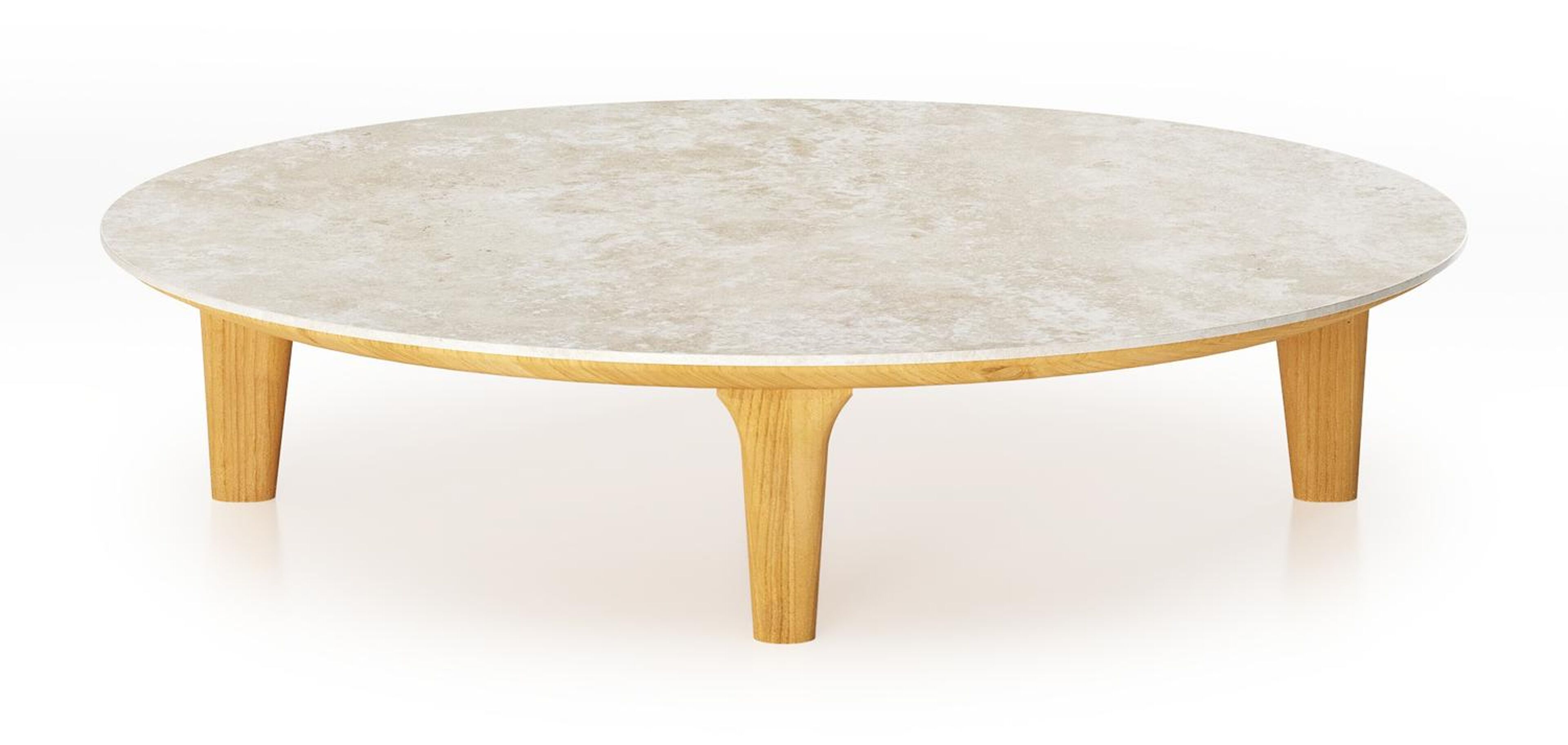 Bomero loungetafel in teak and volkeramiek Rapolano - Dia. 85 cm - Dia. 85 x H 20 cm