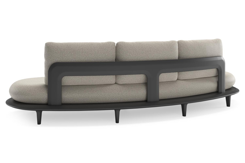 Bomero loungebank in zwart aluminium met firenze sand all weather solica kussen