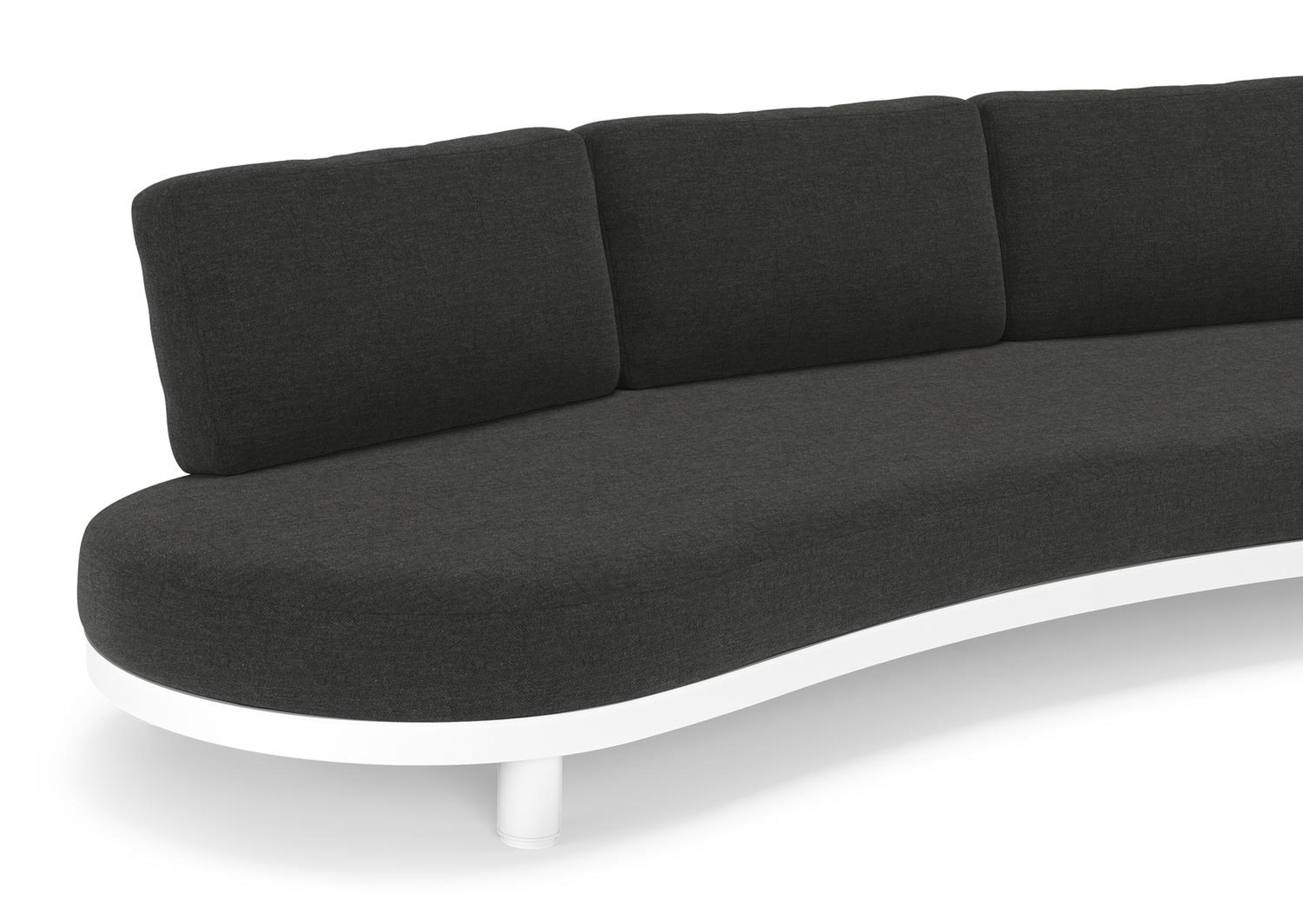 Donato loungebank in wit aluminium met all weather sunbrella® luxe Chartres Sooty kussen