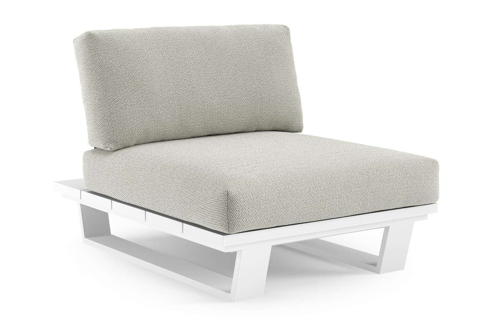 Pagino loungestoel in wit aluminium met lopi bud all weather sunbrella® luxe kussen