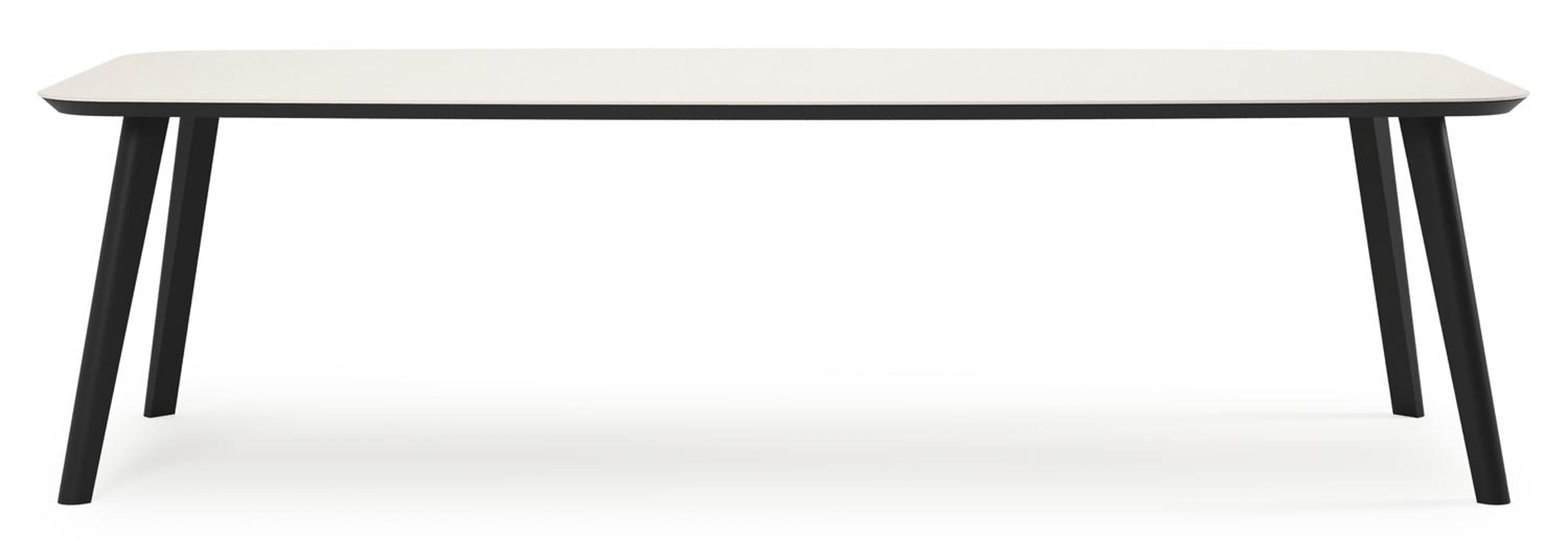 Ensemble de jardin Mosa en aluminium noir et sintered stone crema minerale avec 10 chaises de jardin Gerona