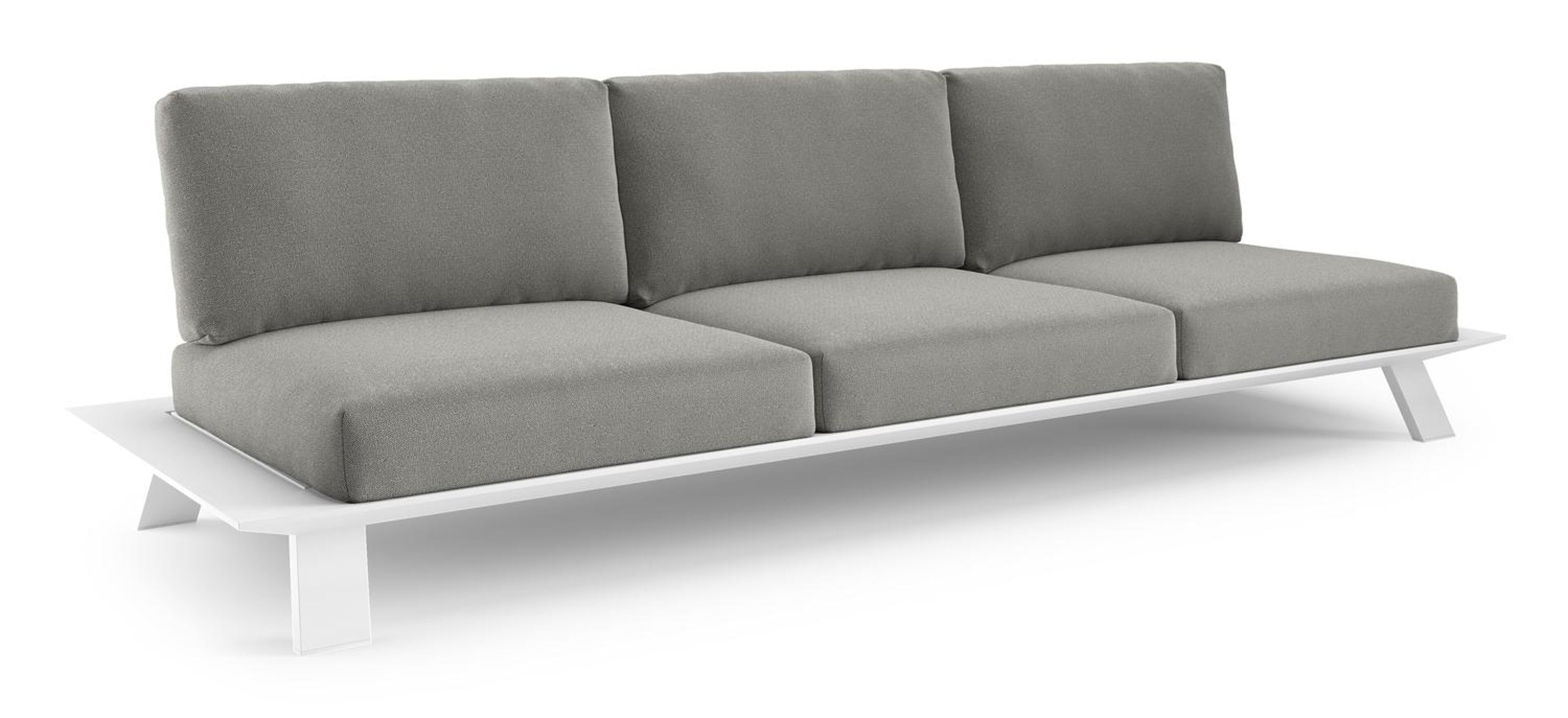 Cesano loungebank in wit aluminium met savane zinc all weather Sunbrella® luxe kussen