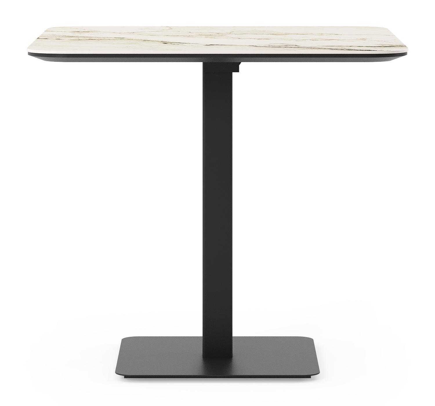 Fano kantelbare tuintafel vierkant afgerond in zwart aluminium en volkeramiek colorado dunes - L 80 x B 80 x H 72.5 cm