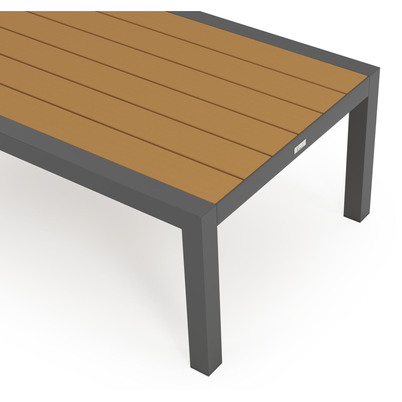 Alcudia loungetafel in grijs aluminium en polywood - L 120 x B 70 x H 43 cm