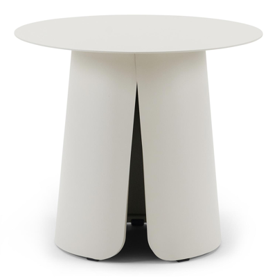 Avila bijzettafel in beige aluminium - Dia. 45 x H 39 cm