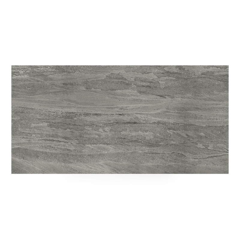 Table de jardin Nano en aluminium noir et céramique pleine aspen grey - Lg 200 x Larg. 100 x H 75 cm