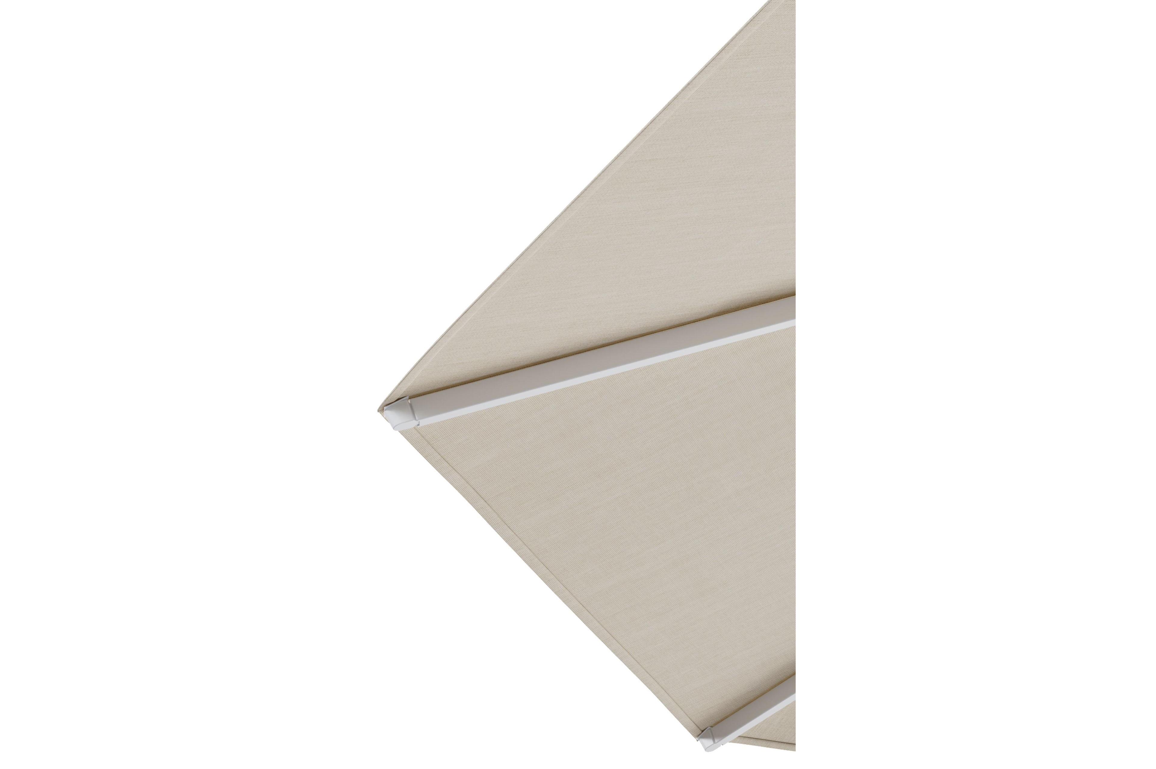 Umbria staanparasol in wit aluminium met beige all weather sunbrella® premium parasoldoek - Dia. 250 cm (zonder voet)