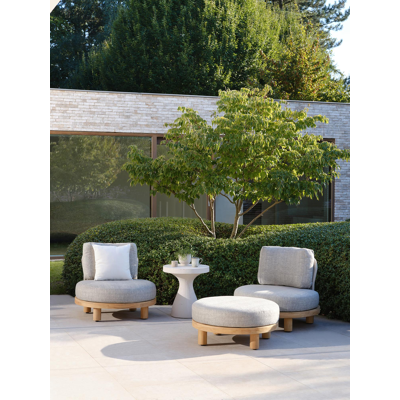 Lomo bijzettafel in beige beton - Dia. 50 x H 54 cm