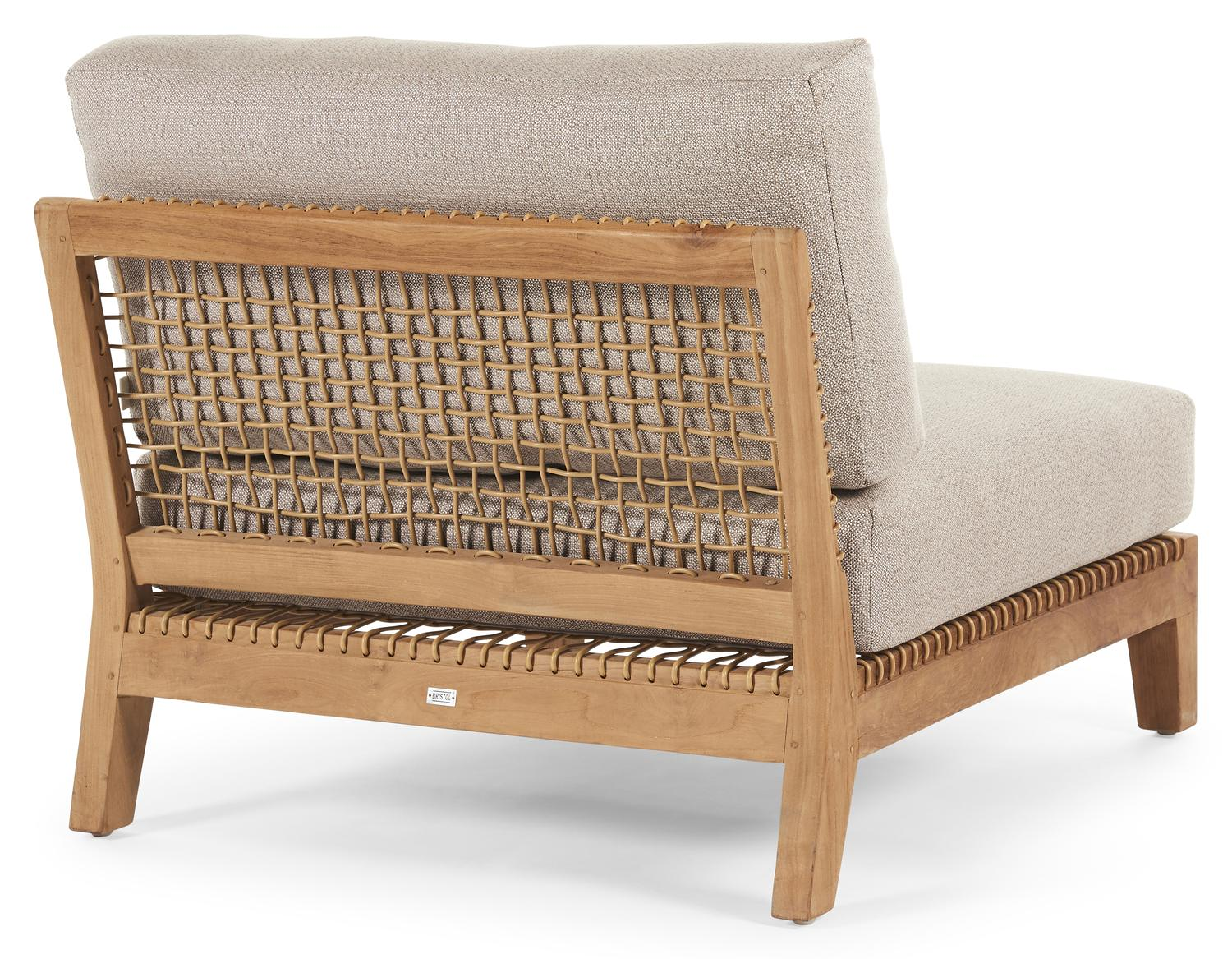 Cosito loungezetel 1-zit in  teak met savane coconut all weather sunbrella® luxe kussen
