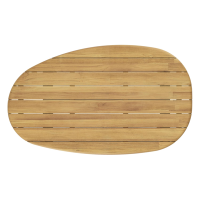 Donato loungetafel organisch in beige aluminium en teak Naturel - L 151 x B 90 x H 24.5 cm