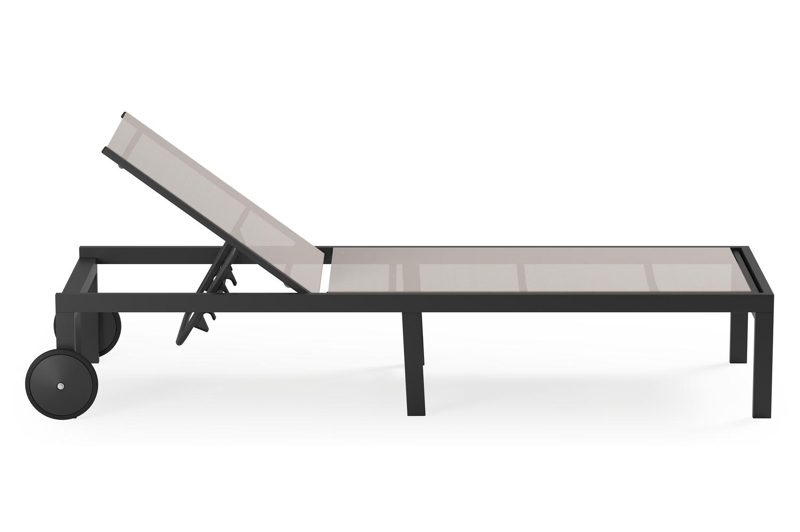 Set van 2 Siena ligbedden in zwart aluminium