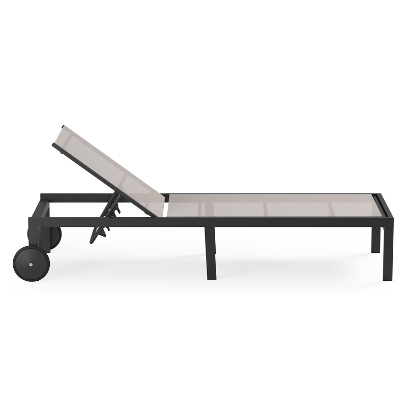 Set van 2 Alba ligbedden in zwart aluminium