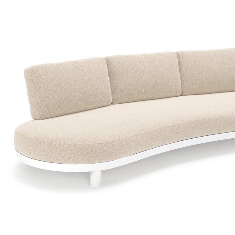 Donato loungebank in wit aluminium met all weather sunbrella® luxe Lopi Sand kussen