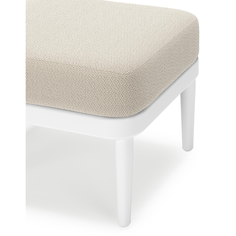 Pouf Orso en aluminium blanc et coussins en all weather sunbrella® luxe Lopi Marble
