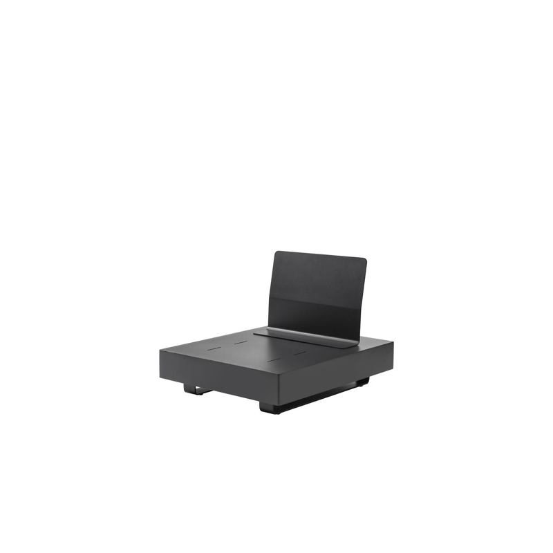 Tufo loungezetel 1-zit in zwart aluminium met savane nimbus all weather sunbrella® luxe kussen