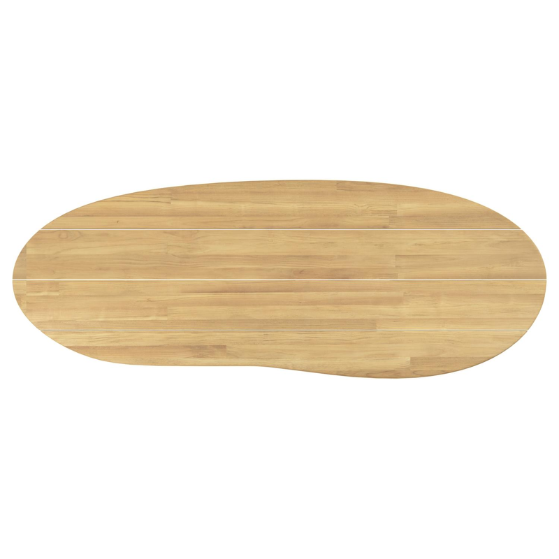 Amico tuintafel organisch in beige aluminium en teak - L 320 x B 120 x H 73.5 cm