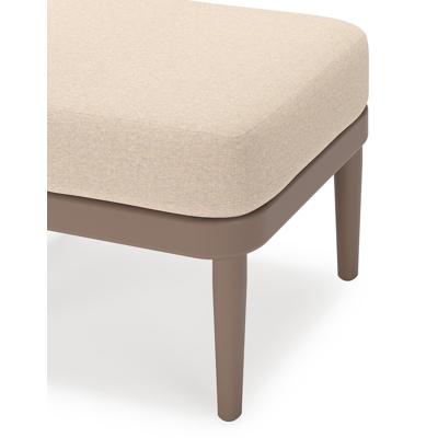 Orso poef in taupe aluminium met Heritage Papyrus all weather sunbrella® luxe kussen