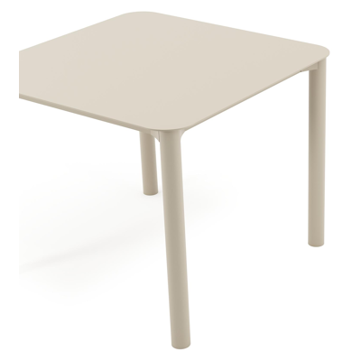 Orso tuintafel afgerond vierkant in beige aluminium - L 90 x B 90 x H 75 cm
