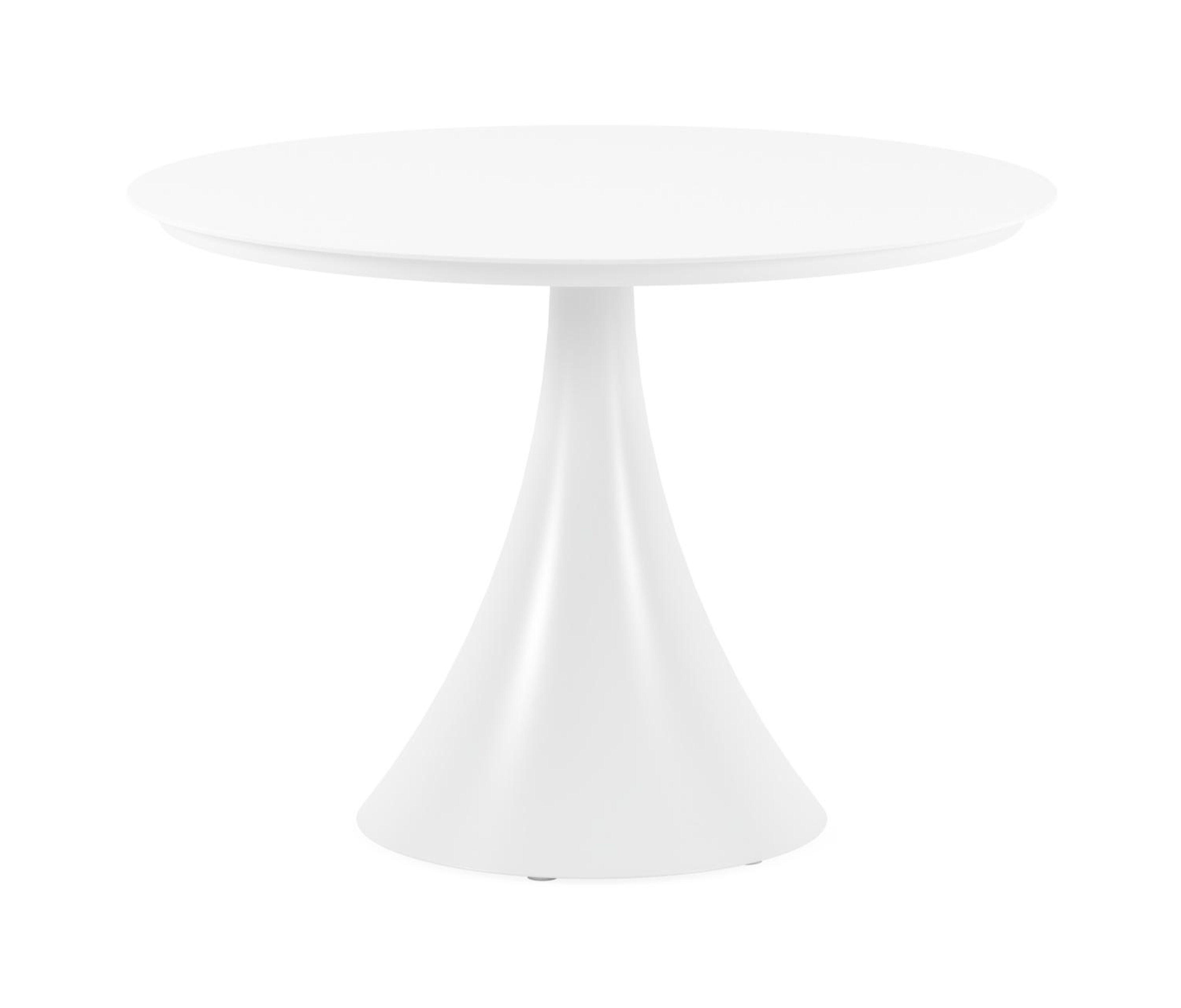 Fano tuintafel rond in wit aluminium en volkeramiek arctic white - Dia. 110 x H 75 cm