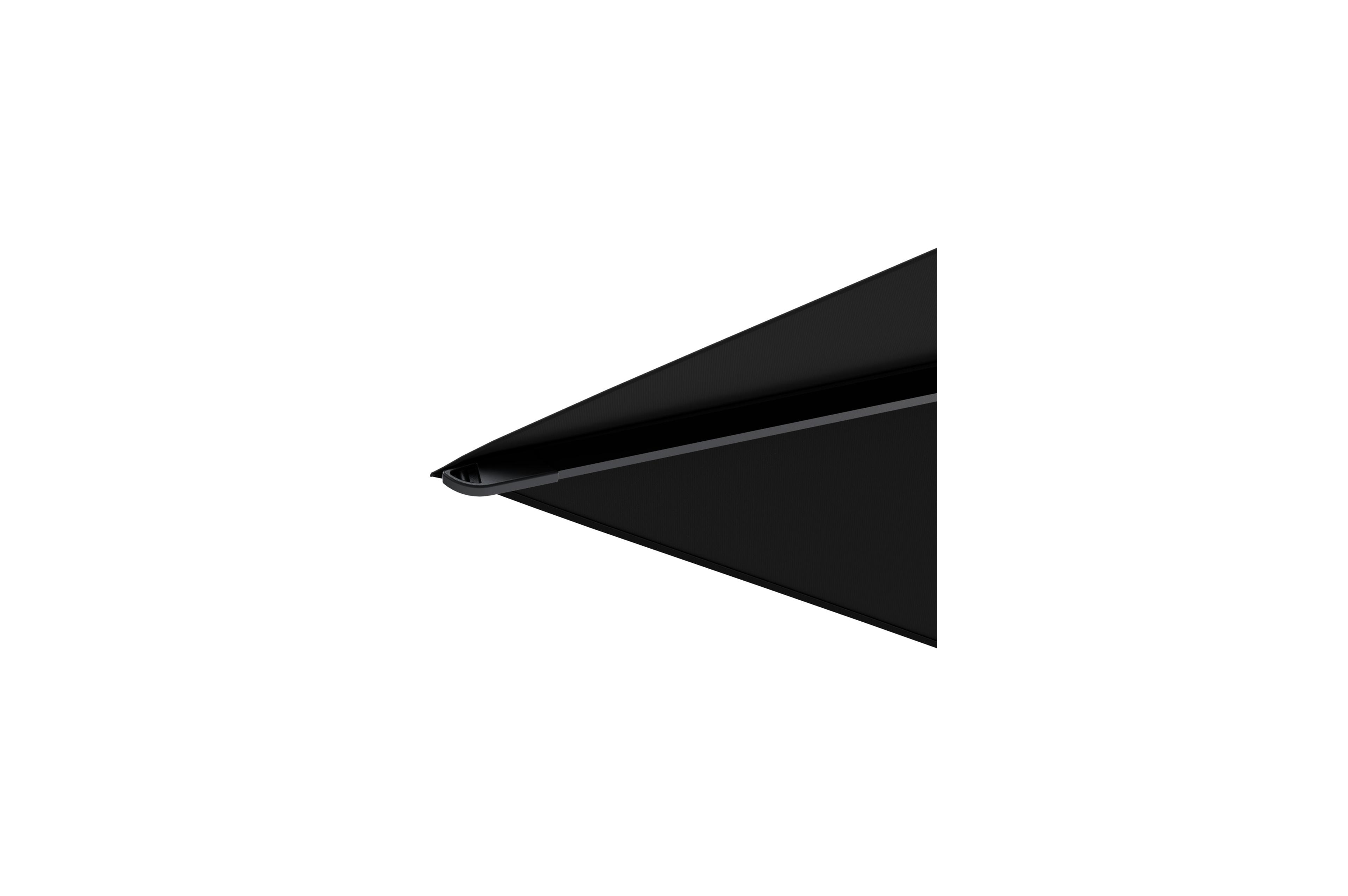 Viola staanparasol in zwart aluminium met zwart weather+ softtouch parasoldoek - L1 300 x L2 300 cm met parasolvoet Intenso 60 kg