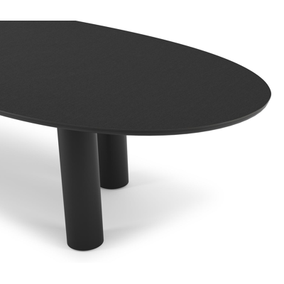 Organo tuintafel organisch in zwart aluminium en volkeramiek nero black - L 320 x B 120 x H 74 cm